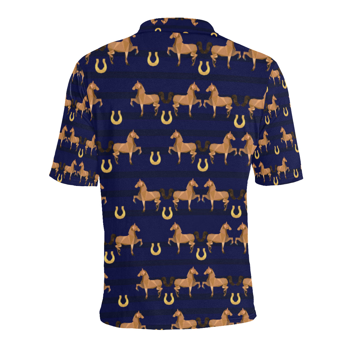 Horse Luxury Themed Pattern Print Men Polo Shirt