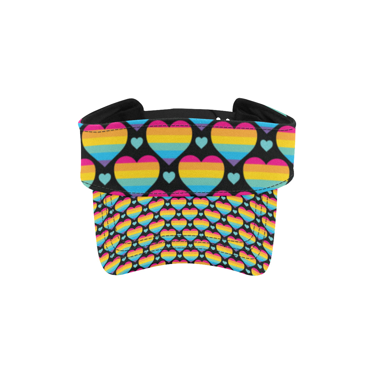 Rainbow Heart Print Pattern Unisex Sun Visor