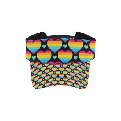 Rainbow Heart Print Pattern Unisex Sun Visor