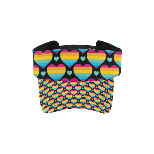 Rainbow Heart Print Pattern Unisex Sun Visor