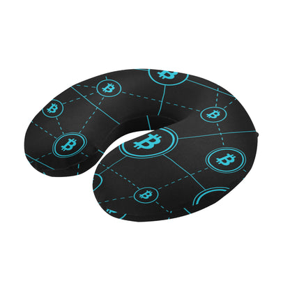 Cryptocurrency Pattern Print Design 01 U-Shaped Travel Neck Pillow