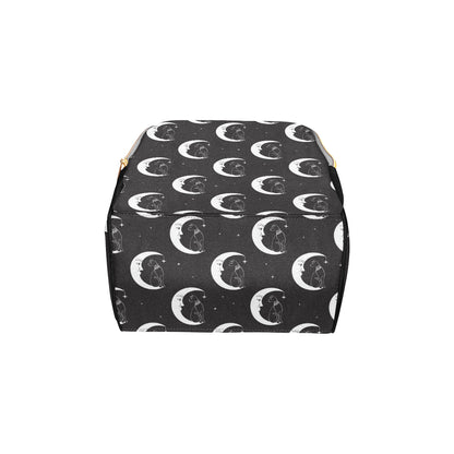 Moon with Cat Pattern Print Design 04 Diaper Bag Backpack