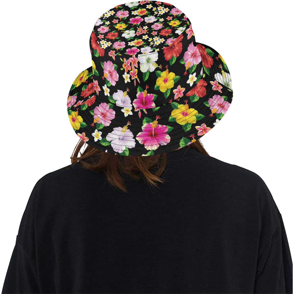 Hibiscus Pattern Print Design HB025 Unisex Bucket Hat
