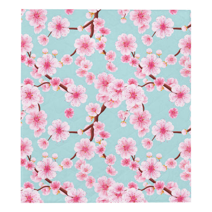 Cherry Blossom Pattern Print Design CB04 Premium Quilt