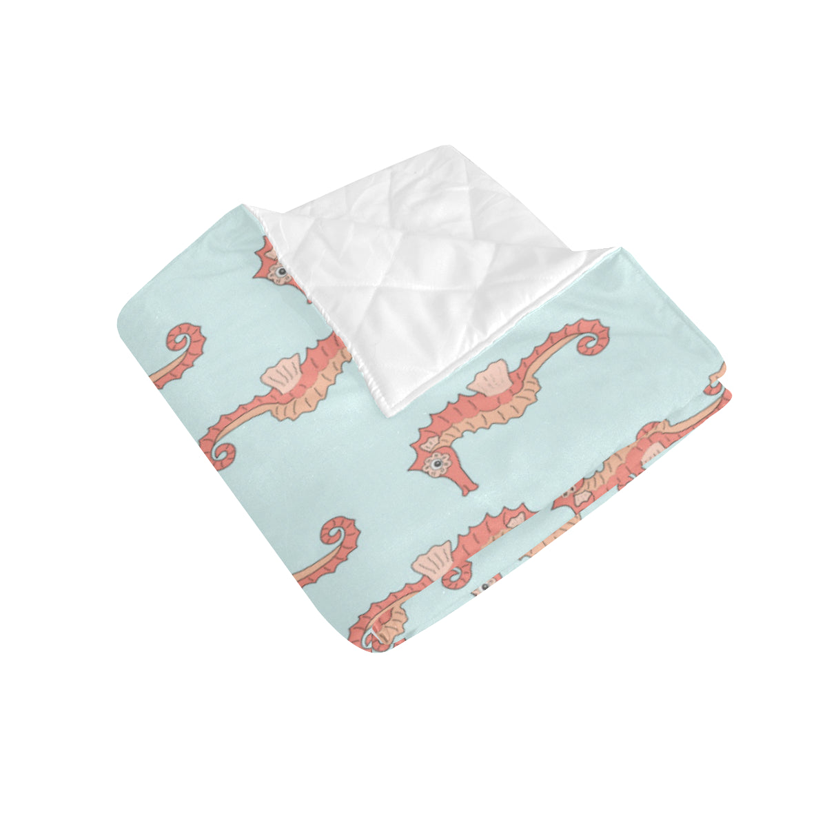 SeaHorse Pattern Print Design 01 Premium Quilt