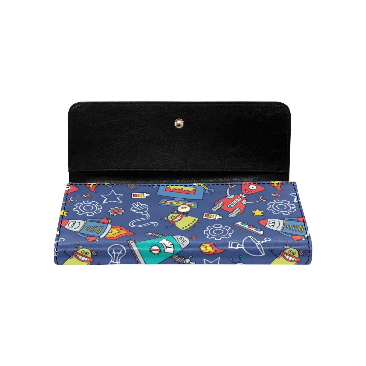 Robot Pattern Print Design A03 Women's Trifold Wallet