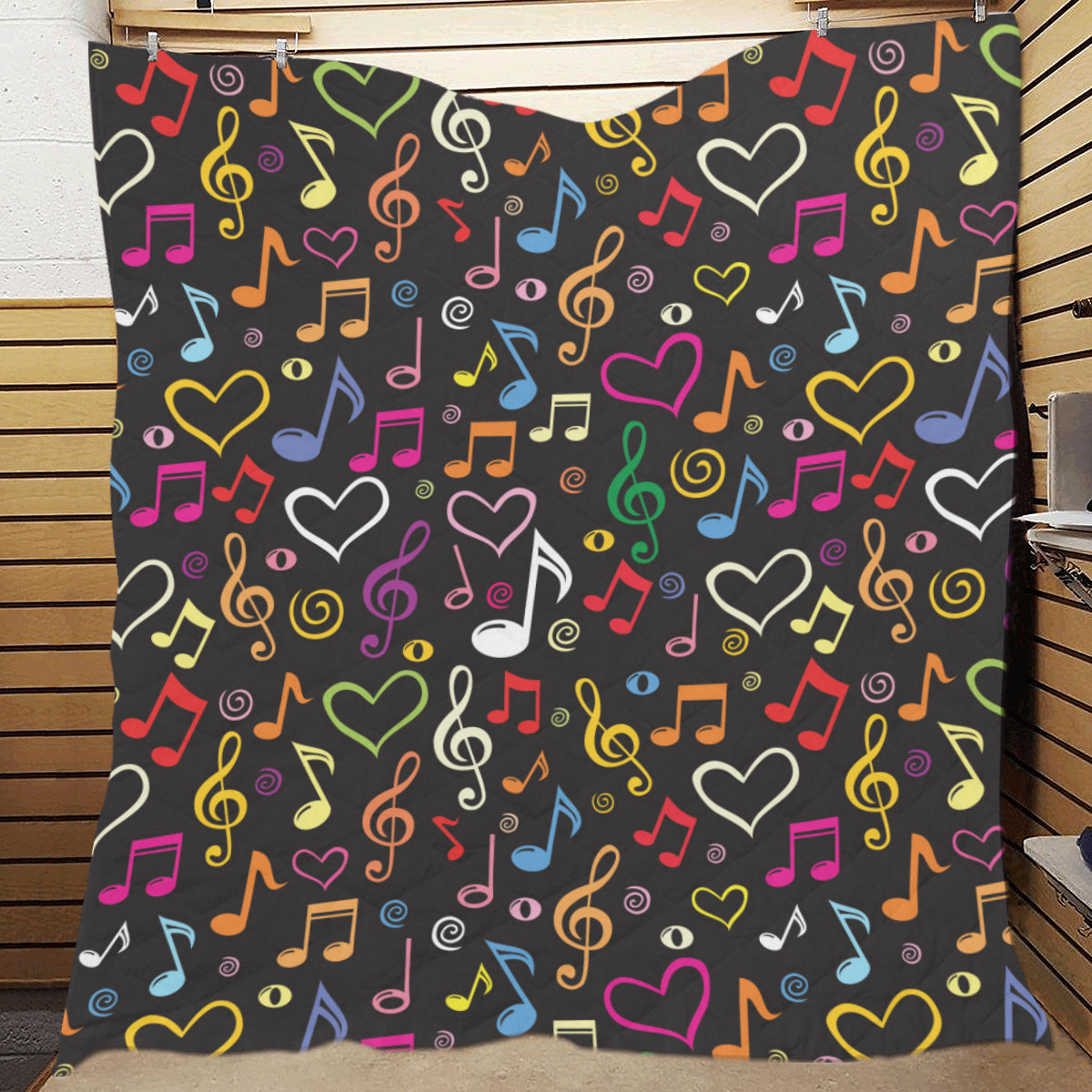 Music note Pattern Print Design A01 Premium Quilt