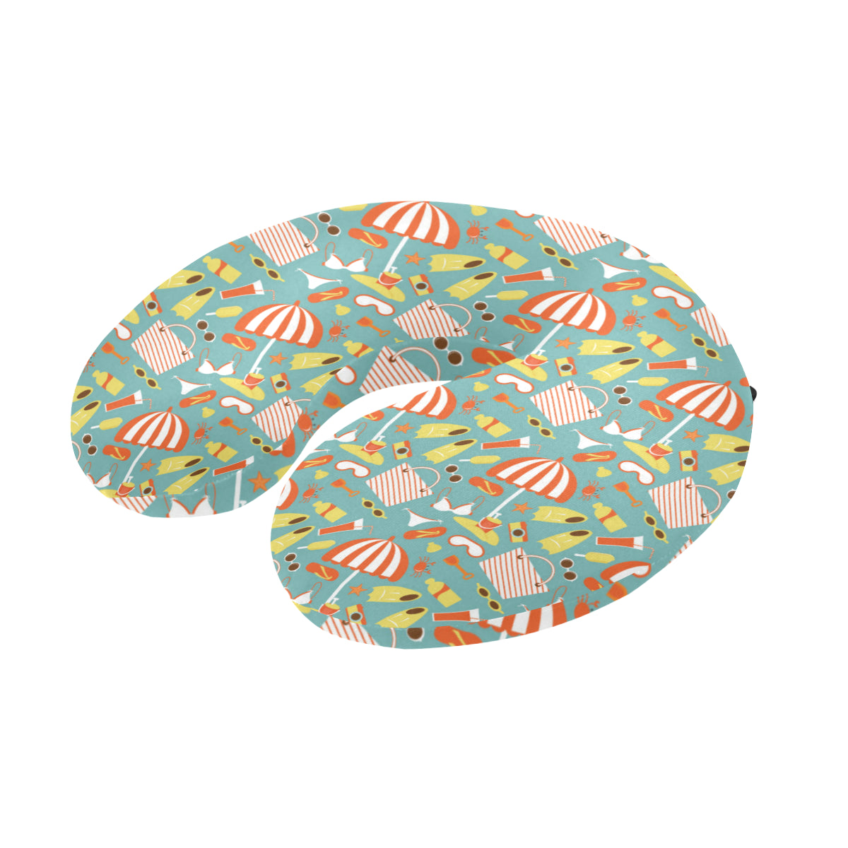Beach Scene Pattern Print Design 02 U-Shaped Travel Neck Pillow