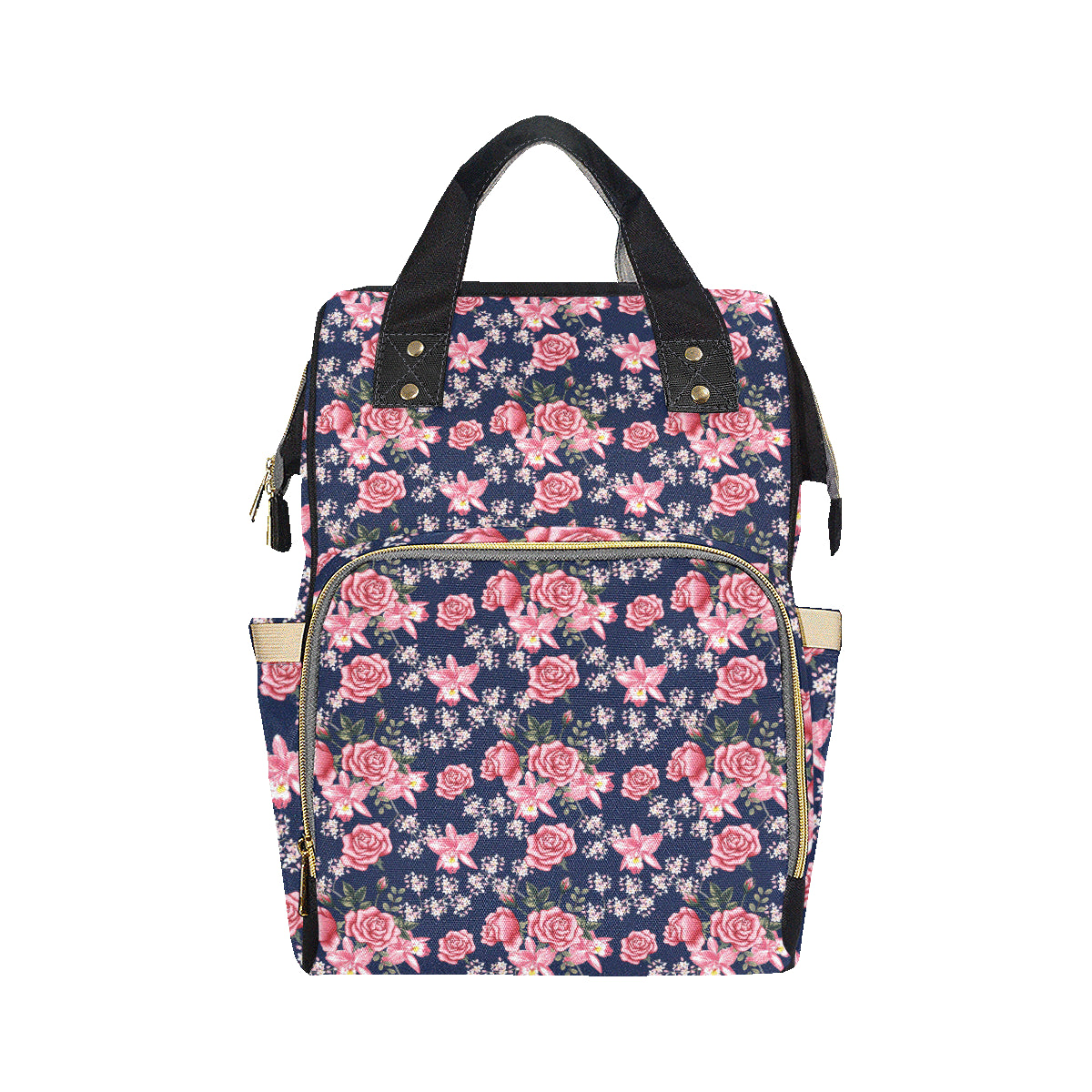 Rose Pattern Print Design A05 Diaper Bag Backpack