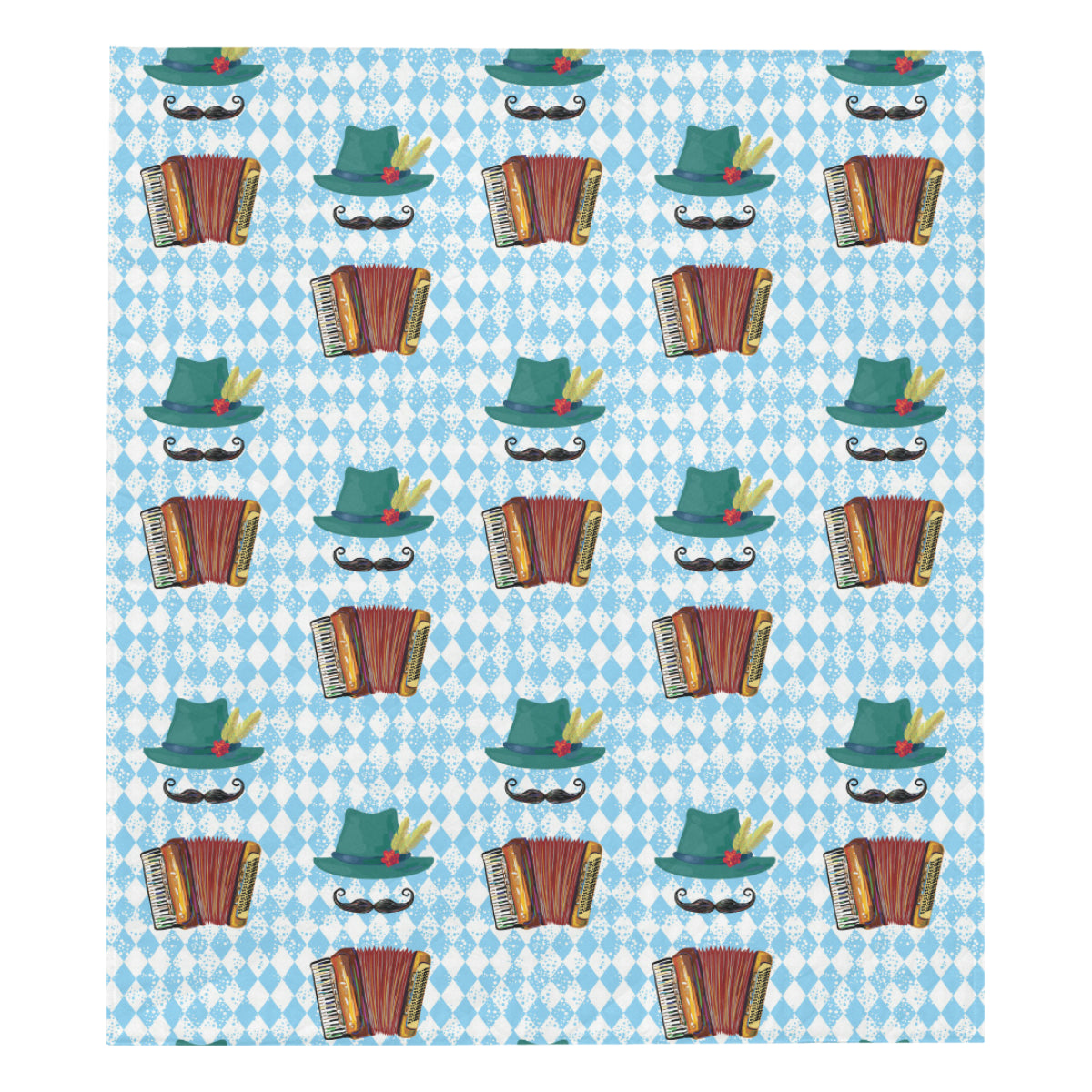 Accordion Mustache Pattern Print Design 01 Premium Quilt