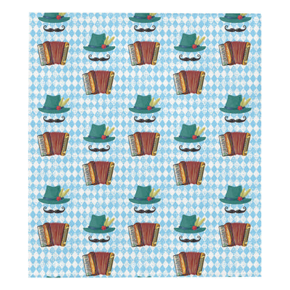 Accordion Mustache Pattern Print Design 01 Premium Quilt