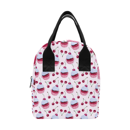 Cherry Cupcake Pink Pattern Insulated Lunch Bag