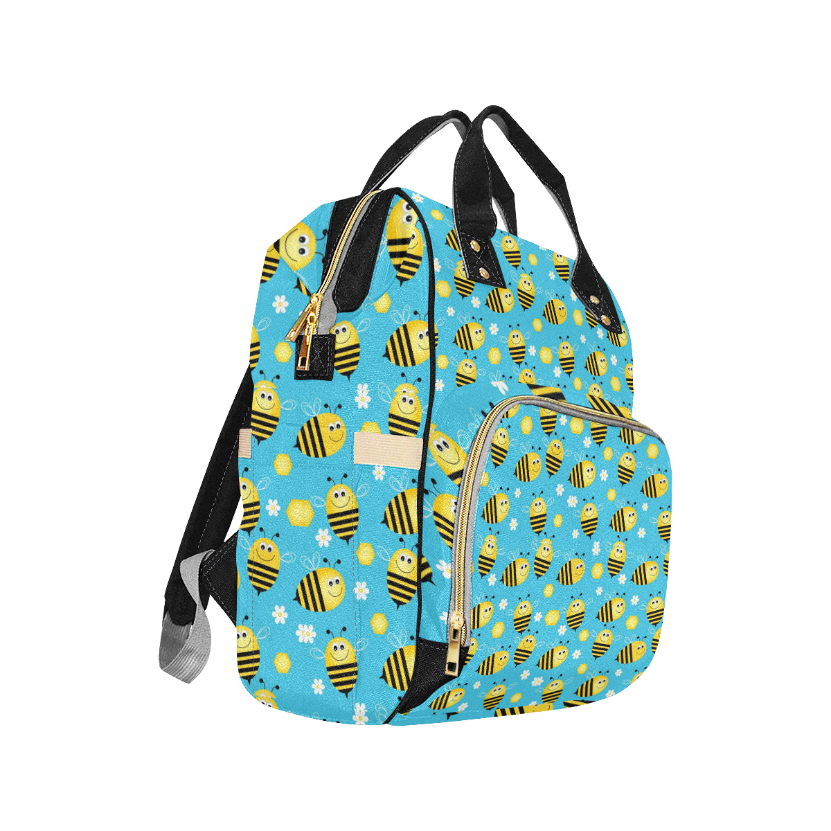 Bee Pattern Print Design BEE06 Diaper Bag Backpack