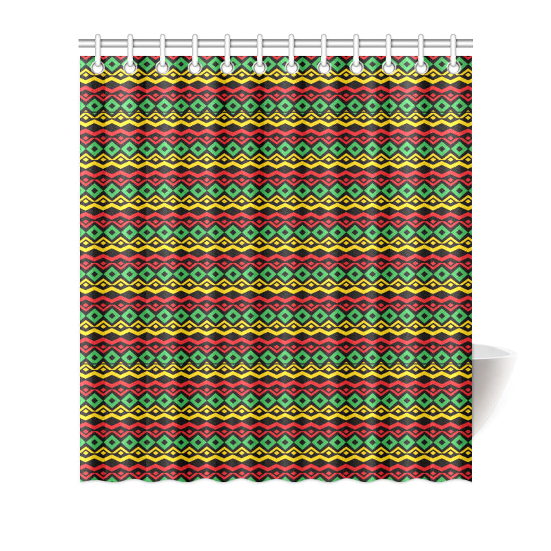 Rasta Reggae Color Themed Shower Curtain