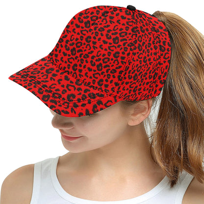 Leopard Red Skin Print Snapback Cap