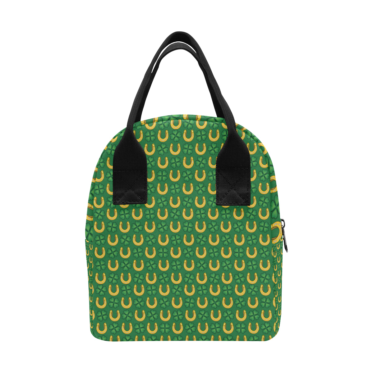 Shamrock Horseshoes Print Pattern Insulated Lunch Bag