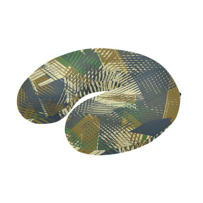 Military Camouflage Pattern Print Design 01 U-Shaped Travel Neck Pillow