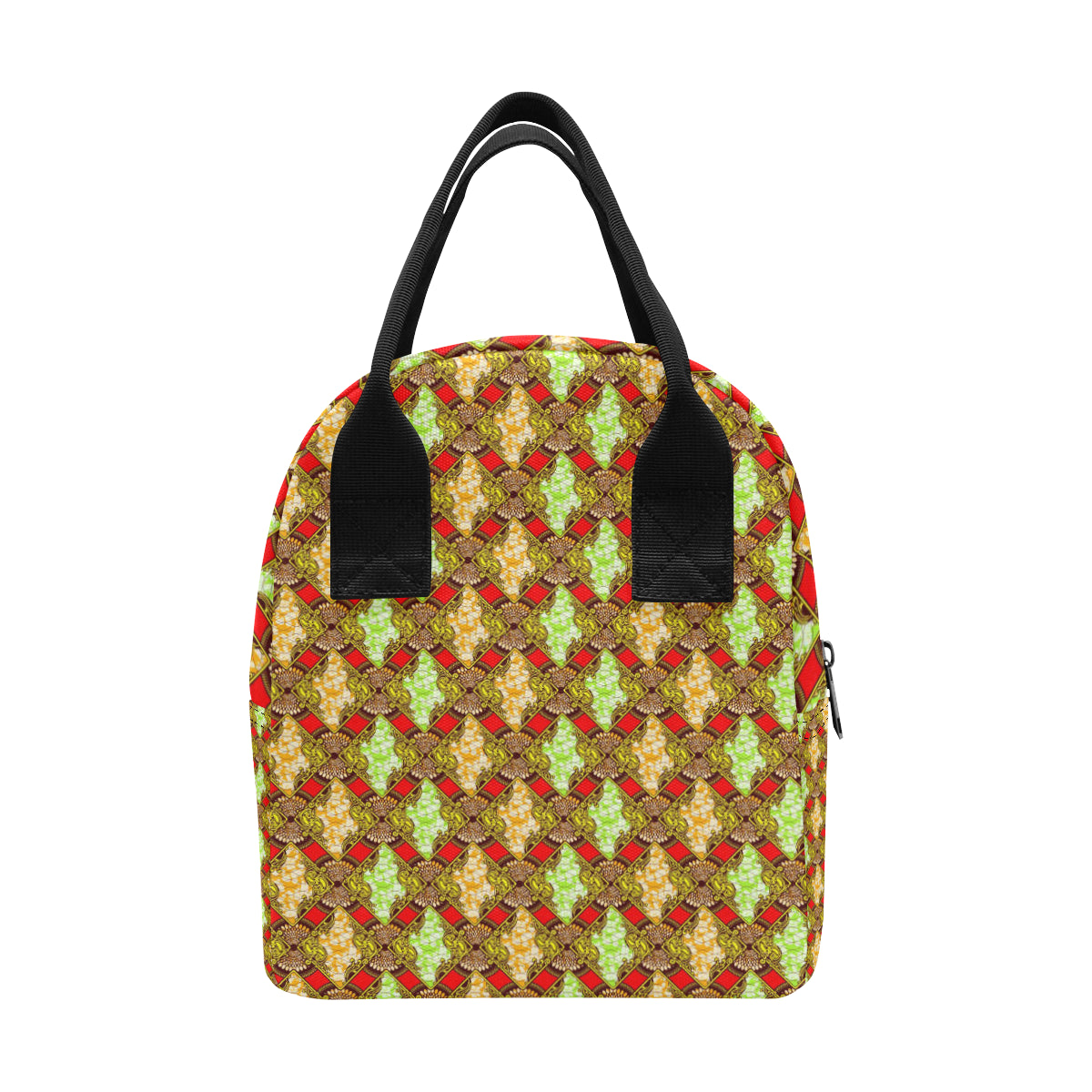 African Classic Print Pattern Insulated Lunch Bag
