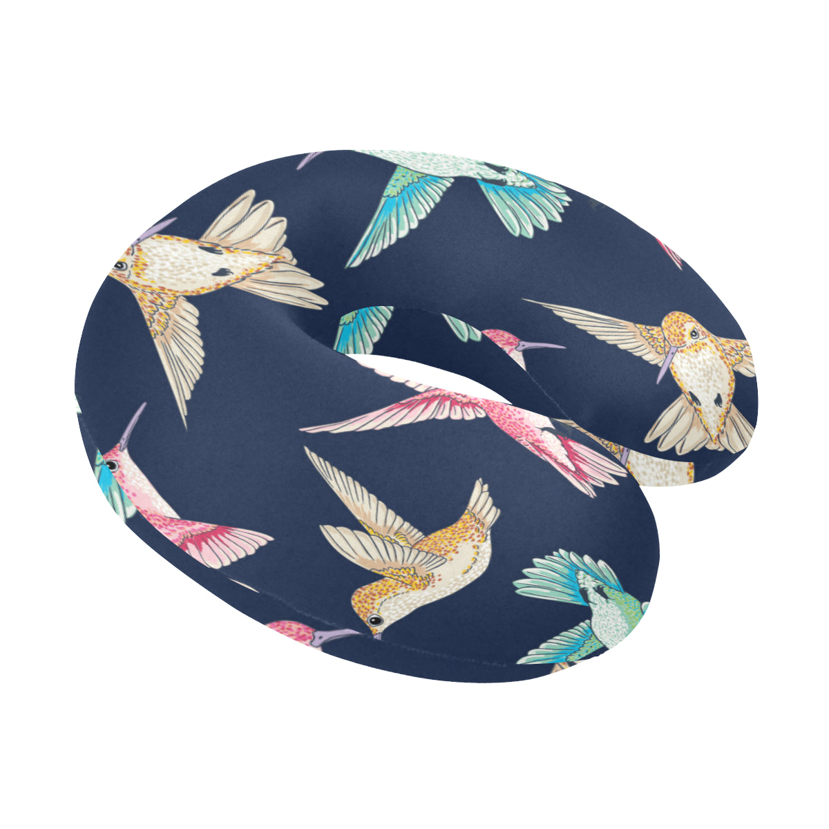 Hummingbird Cute Pattern Print Design 01 U-Shaped Travel Neck Pillow