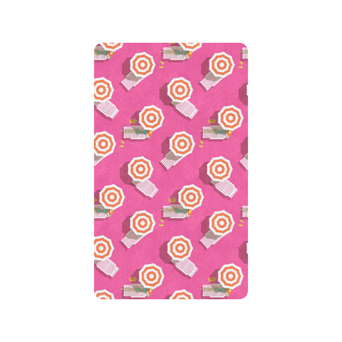 Beach Top View Umbrella Theme Rubber Doormat
