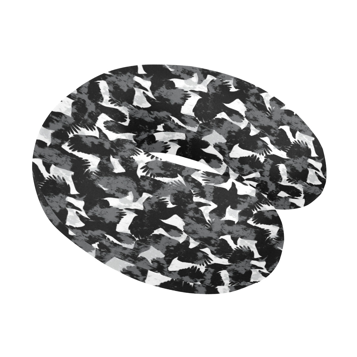 Crow Pattern Print Design 01 U-Shaped Travel Neck Pillow