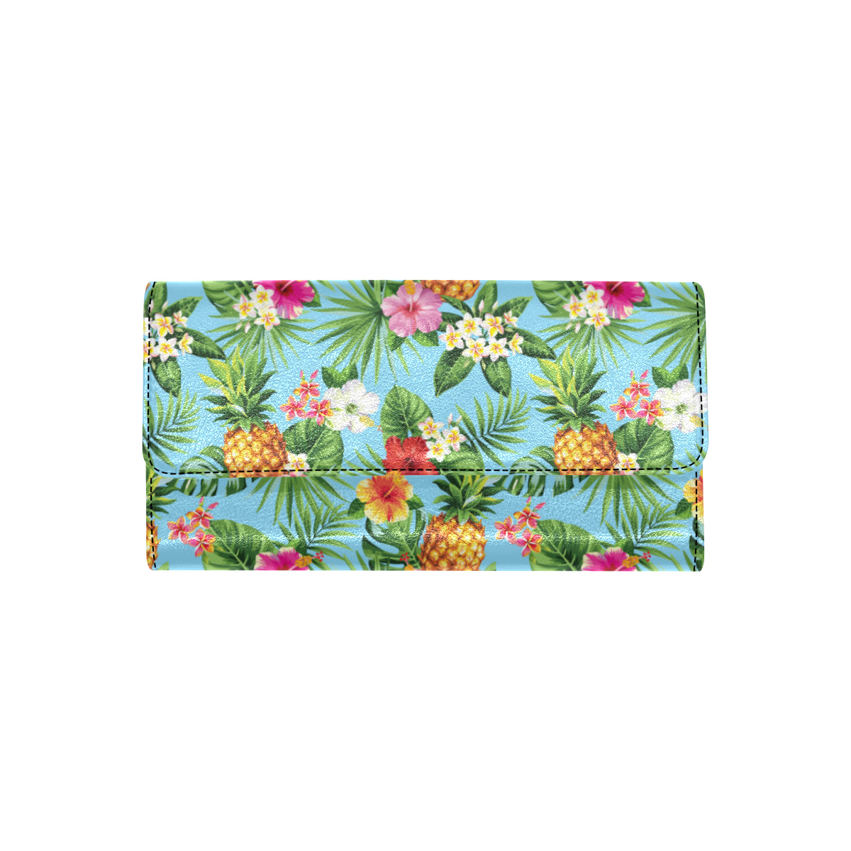 Pineapple Hawaiian flower Tropical Women's Trifold Wallet