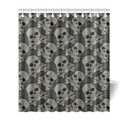 Paisley Skull Pattern Print Design A01 Shower Curtain