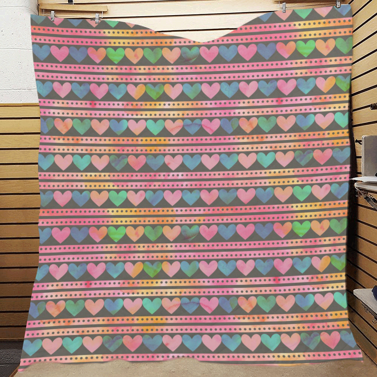 Heart Pattern Print Design HE010 Premium Quilt