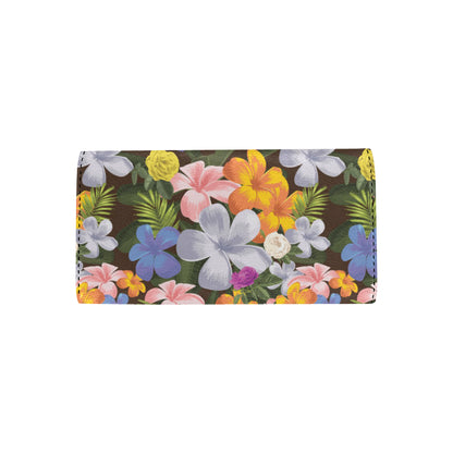 Plumeria Pattern Print Design PM03 Women's Trifold Wallet