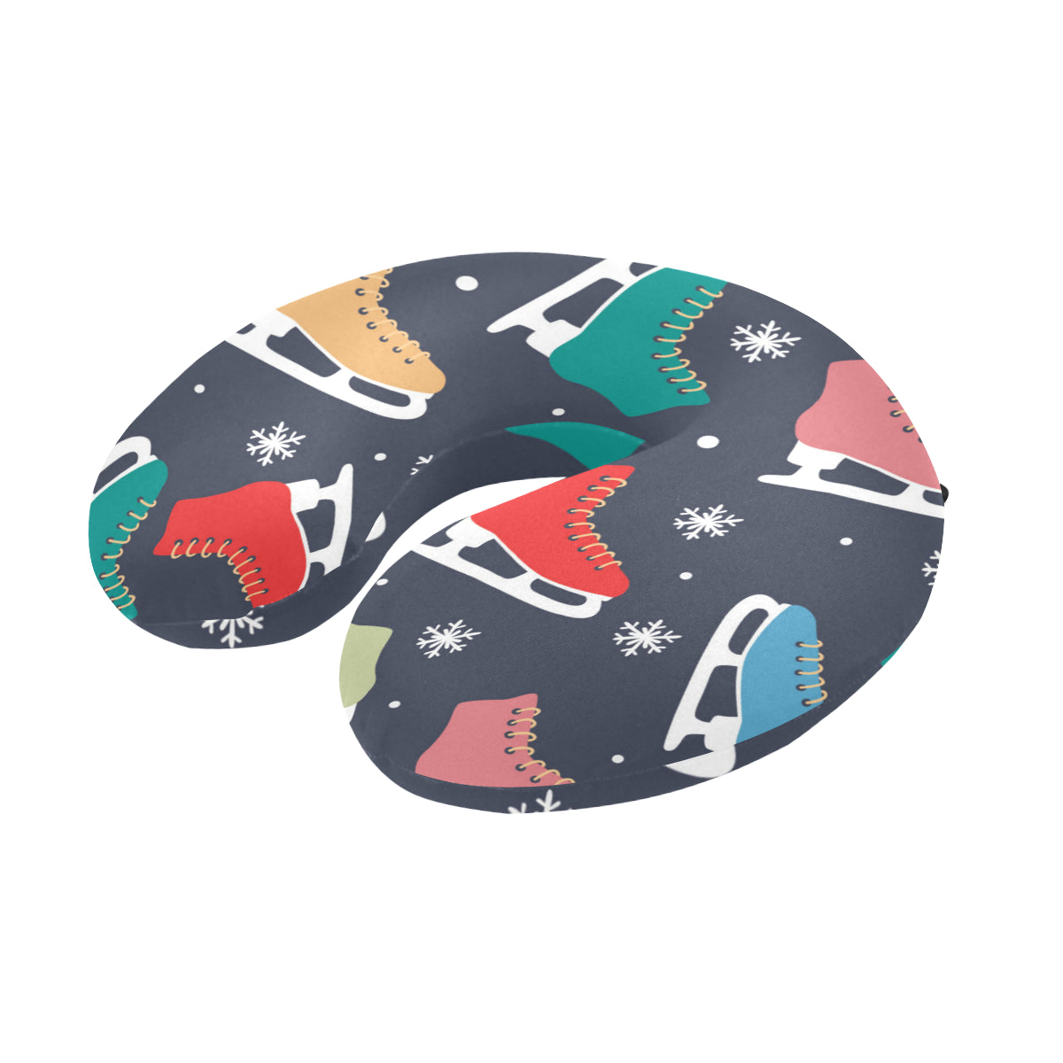 Ice Skate Pattern Print Design 04 U-Shaped Travel Neck Pillow