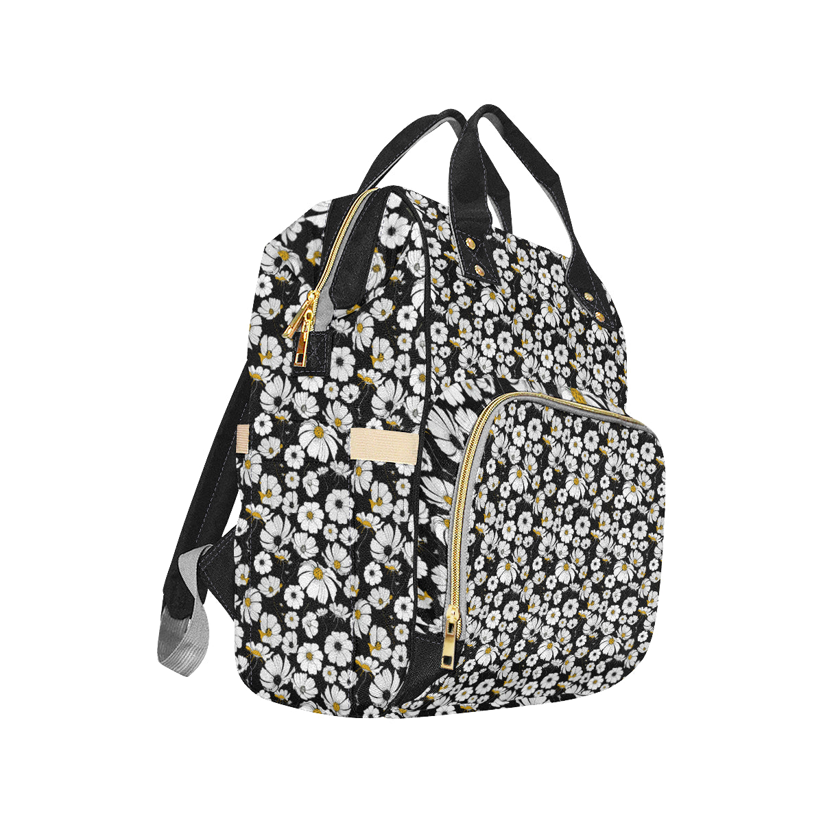 Daisy Pattern Print Design 02 Diaper Bag Backpack