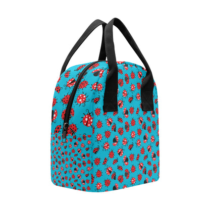 Ladybug Action Print Pattern Insulated Lunch Bag