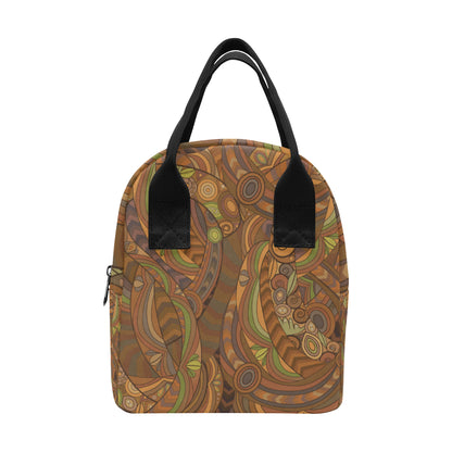 Maori Ornament Design Print Insulated Lunch Bag
