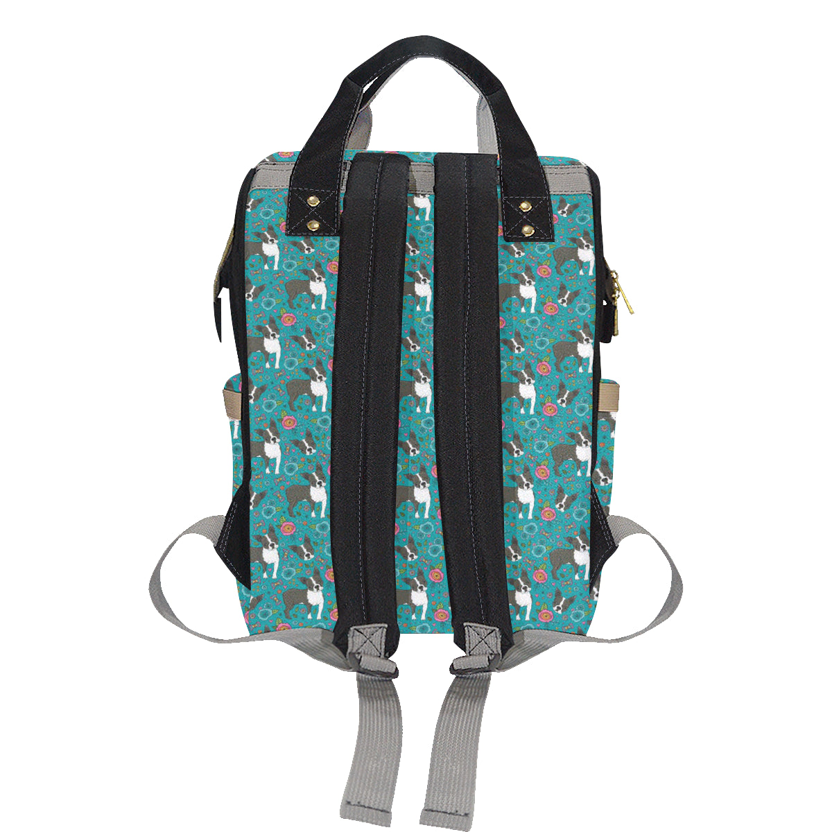 Boston Terrier Pattern Print Design 07 Diaper Bag Backpack