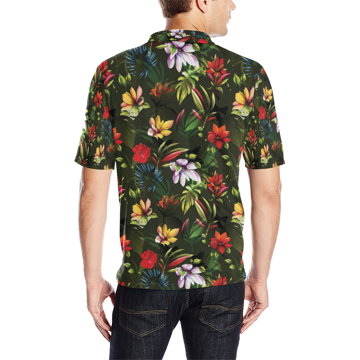 Magnolia Pattern Print Design 02 Men Polo Shirt