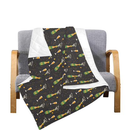 Champagne Pattern Print Design 04 Premium Quilt