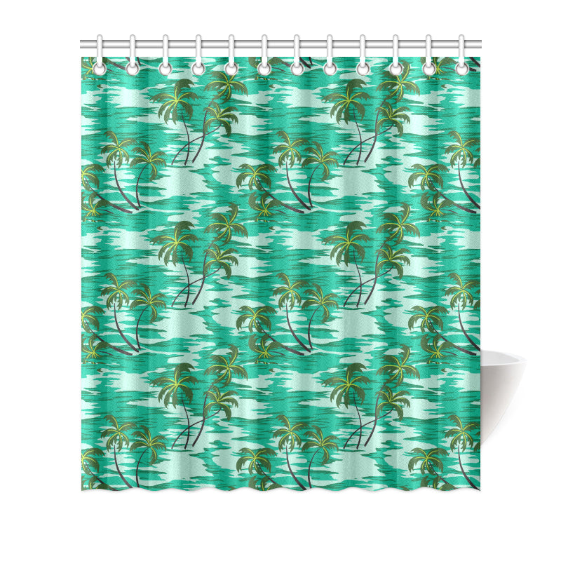 Palm Tree Pattern Print Design A01 Shower Curtain