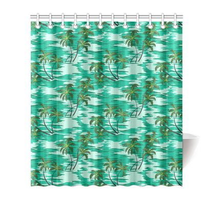 Palm Tree Pattern Print Design A01 Shower Curtain
