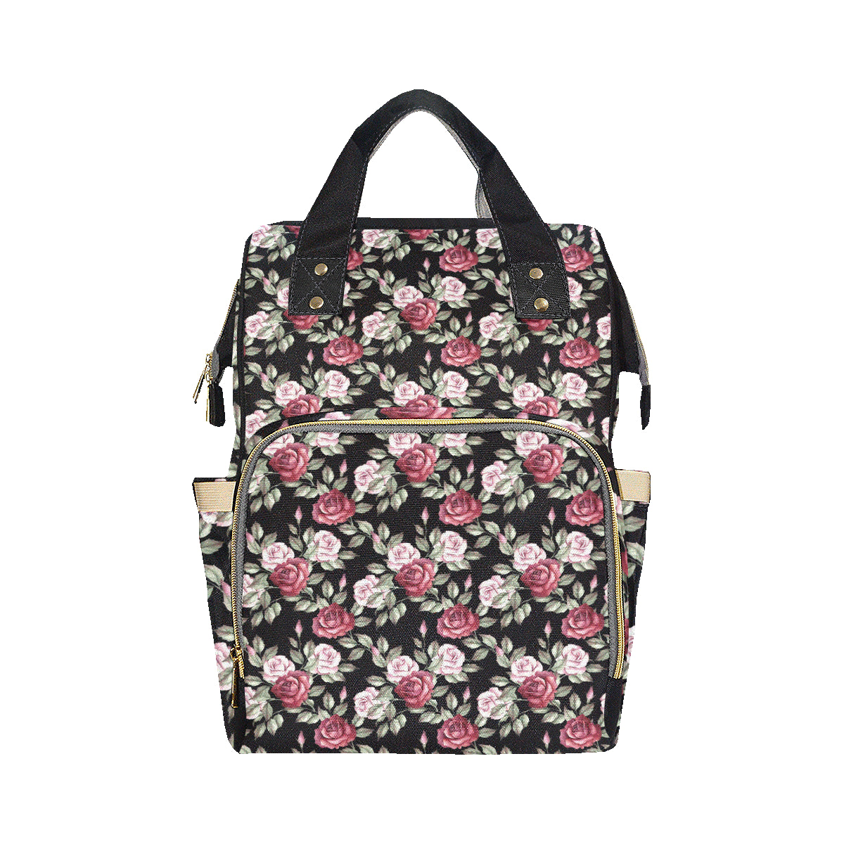 Rose Red Pink Pattern Print Design RO03 Diaper Bag Backpack