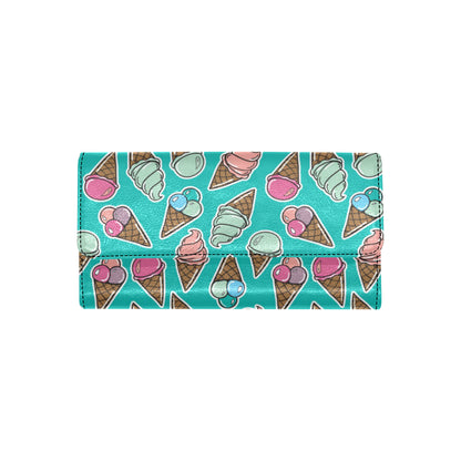 Ice Cream Pattern Print Design IC01 Women's Trifold Wallet