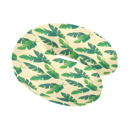 Banana Leaf Pattern Print Design 01 U-Shaped Travel Neck Pillow