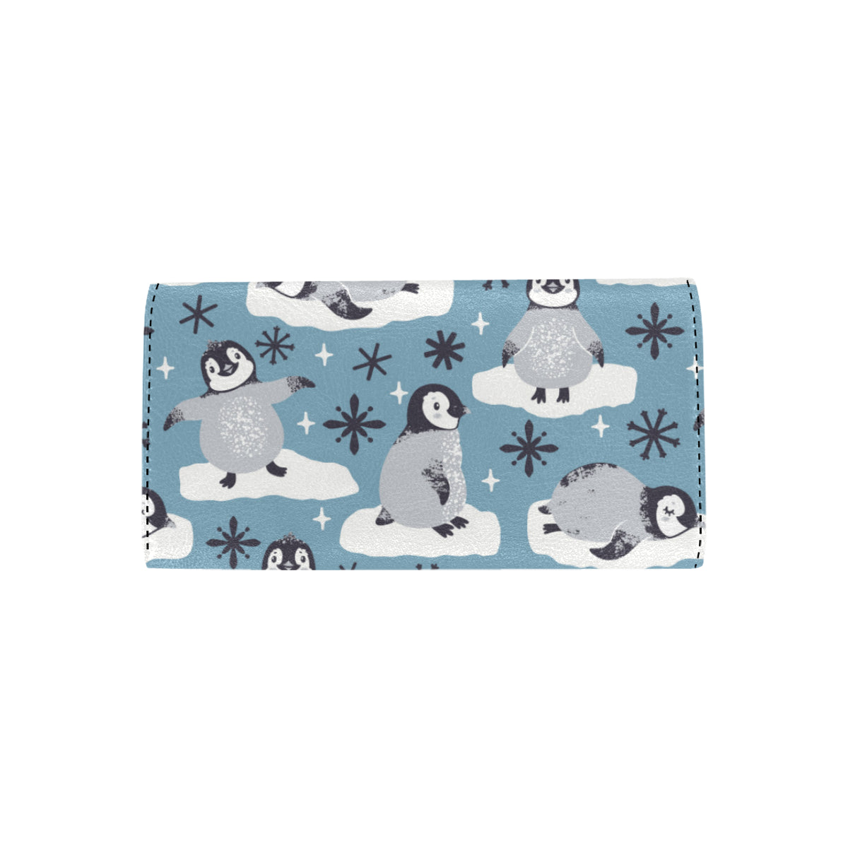 Penguin Pattern Print Design A05 Women's Trifold Wallet