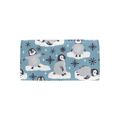 Penguin Pattern Print Design A05 Women's Trifold Wallet