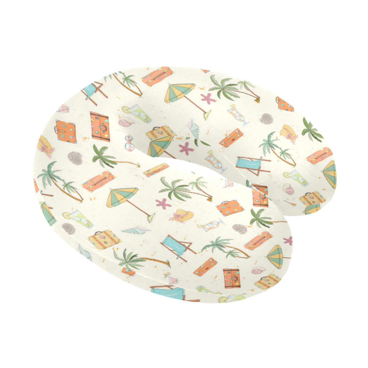 Beach Themed Pattern Print Design 05 U-Shaped Travel Neck Pillow