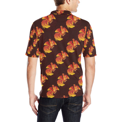 Rooster Pattern Print Design A04 Men Polo Shirt