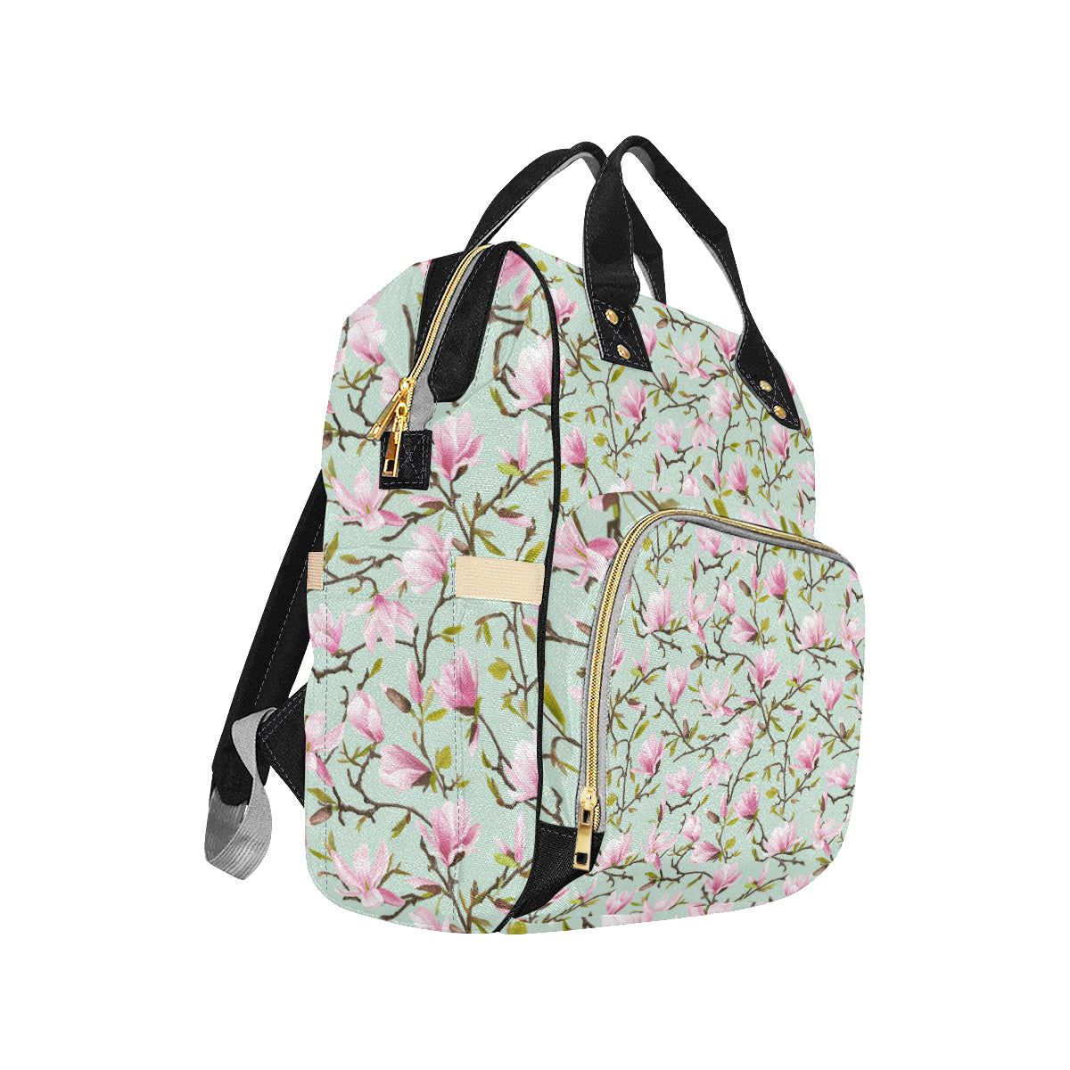 Magnolia Pattern Print Design MAG04 Diaper Bag Backpack