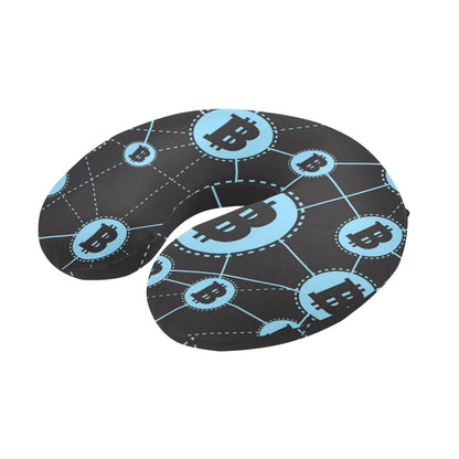Cryptocurrency Pattern Print Design 02 U-Shaped Travel Neck Pillow