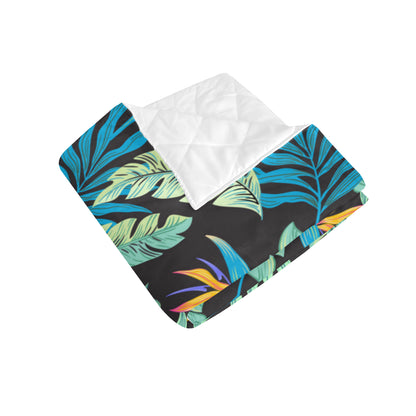 Tropical Palm Leaves Hawaiian Flower Premium Quilt