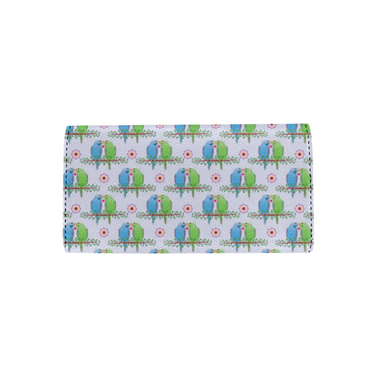 Budgerigar Pattern Print Design 05 Women's Trifold Wallet
