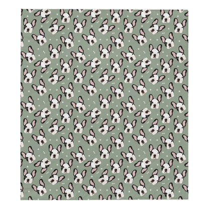 Boston Terrier Pattern Print Design 05 Premium Quilt